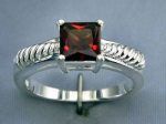 1.25 Carat Garnet Princess Cut Sterling Silver Ring Size 6 1 4 Cheap