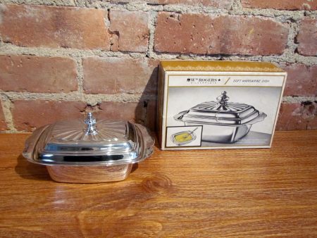 Vintage Wm Rogers Silverplate Soft Butter Margarine Dish NIB on Sale