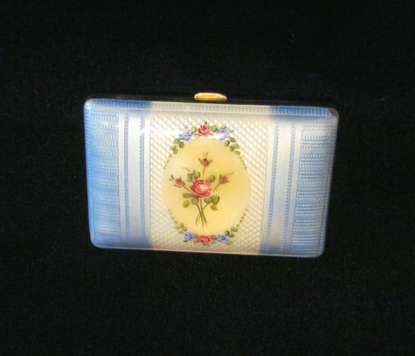 1930s Guilloche Cigarette Case Gold Plated LaMode Floral Ladies Card Case Supply