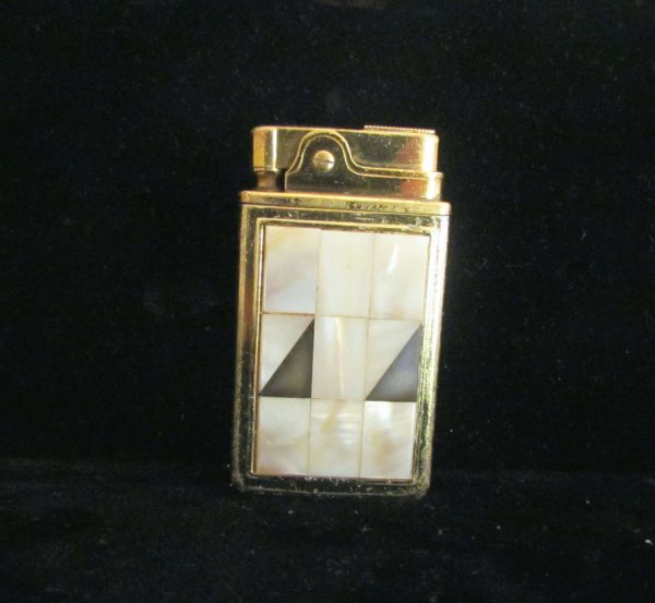 Musical Mother Of Pearl Lighter 1950 s Gold Cigarette Lighter Crown Novelty Music Original Box Working on Sale