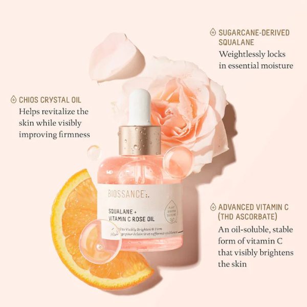 Biossance Squalane + Vitamin C Rose Firming Oil Online