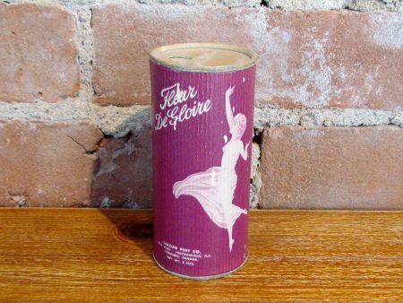 Rare 1943 Fleur De Gloire Talcum Powder Talcum Puff Co. Full Container For Discount