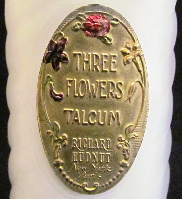 Three Flowers Richard Hudnut Talcum Powder Bottle Powder Bottle Excellent Condition Cheap