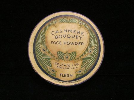 1930 s Cashmere Bouquet Powder Box Colgate Peacock Litho Graphics Sale