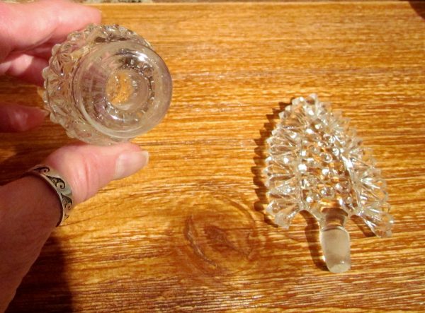 Vintage Crystal Perfume Bottle w Stopper Tall Vanity Bottle Online