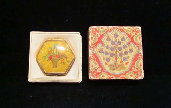 Vintage Houbigant 1930s Compact Hexagon Powder Rouge Mirror Compact Original Box Discount