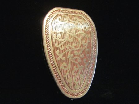 1920 s Fiancee Karess Woodworth Compact Vintage Powder Rouge Silver Enamel RARE For Sale