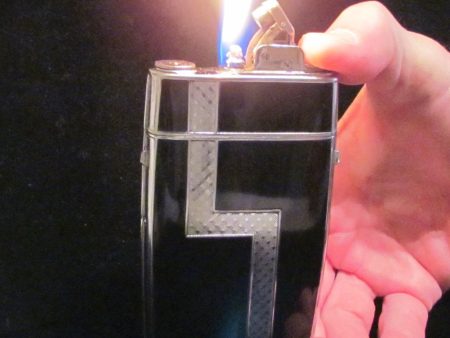 Evans Trig A Lite Cigarette Case Art Deco Case Lighter Black Enamel Working 1940s on Sale