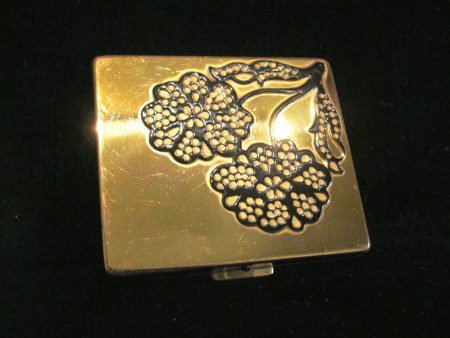 Paul Flato Powder Compact Vintage 1940s Gold Plated Enamel Compact RARE For Discount