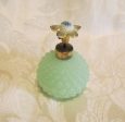 1940s Atomizer Perfume Bottle Green Hobnail Depression Glass Floral Top Excellent Working Condition Cheap