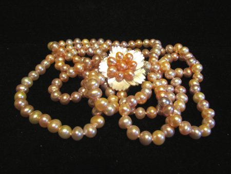 Multi Color Pearl 3 Strand Necklace Mother Of Pearl Sterling Silver & Pearl Clasp OOAK Supply