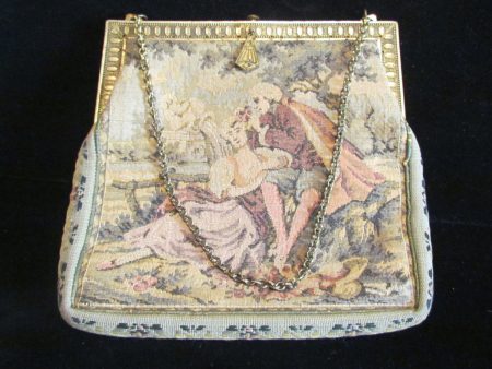 Victorian Petit Point Purse Antique 1900s Tapestry Purse For Discount