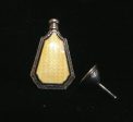 Art Deco Perfume Bottle Webster & Co Sterling Silver Yellow Enamel Guilloche Perfume Bottle Flask And Funnel Hot on Sale