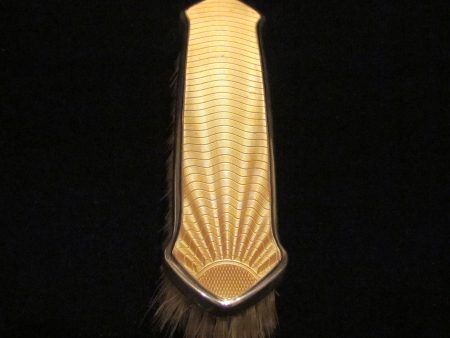 Sterling Silver Yellow Guilloche Clothing Brush 1930s Birmingham England W.G.S.Ltd Mint Condition Hot on Sale