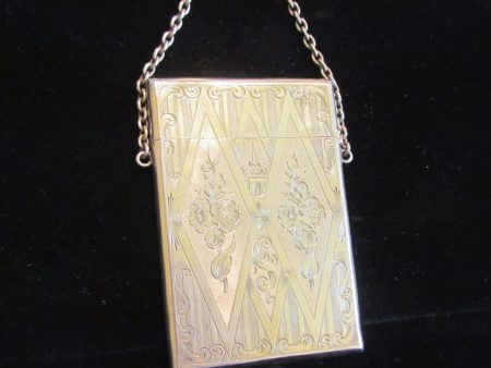 1880 s German Silver Card Case Victorian Business Card Case Dance Card Holder Wristlet Purse Rare Sale