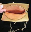 Art Deco Whiting & Davis Gold Mesh Purse 1940 s Flapper Evening Handbag Unique Sale