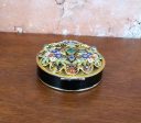 Victorian Gold Jeweled Enamel Compact Antique Floral Design Online Hot Sale