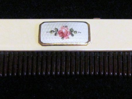 1922 Guilloche Enamel Comb B & B Co Vintage Retractable Ladies Comb Art Deco Comb Online now