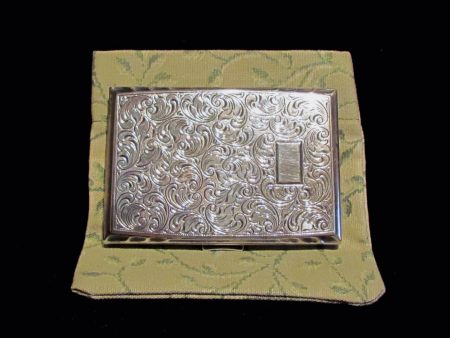 Alpacca Silver Cigarette Case Antique Elde Victorian Card Holder Sale