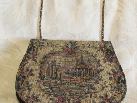 Victorian Tapestry Purse 1900s Petit Point Handbag Loomed Needle Hot on Sale