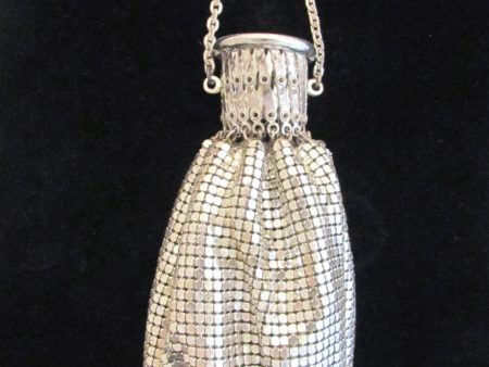 Whiting & Davis Silver Mesh Gate Top Purse Vintage Handbag Beggars Bag Accordion Art Deco Evening Bag Sale