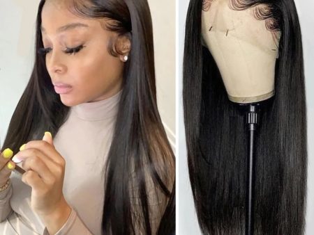 13x6 Lace Front Human Hair Wigs For Black Women 150% Density Brazilian Straight Hair Lace Frontal Wigs With Baby Hair Remy Hair Fashion