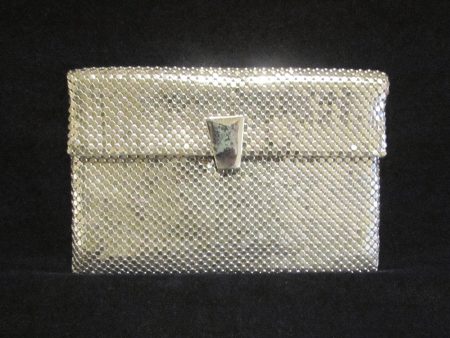 1930s Whiting Davis Silver Mesh Clutch Purse Vintage Envelope Style Formal Purse Supply