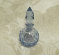 1940s Cut Crystal Perfume Bottle Light Blue Depression Glass on Sale