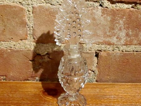 Vintage Crystal Perfume Bottle w Stopper Tall Vanity Bottle Online