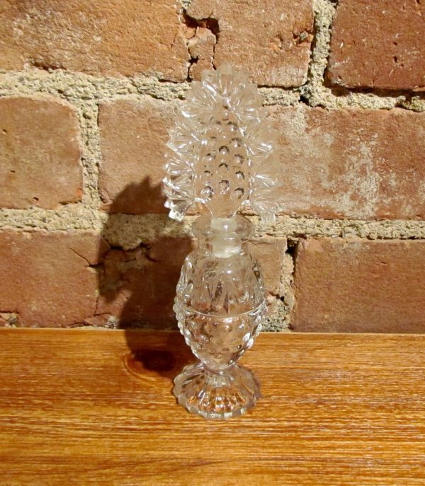 Vintage Crystal Perfume Bottle w Stopper Tall Vanity Bottle Online