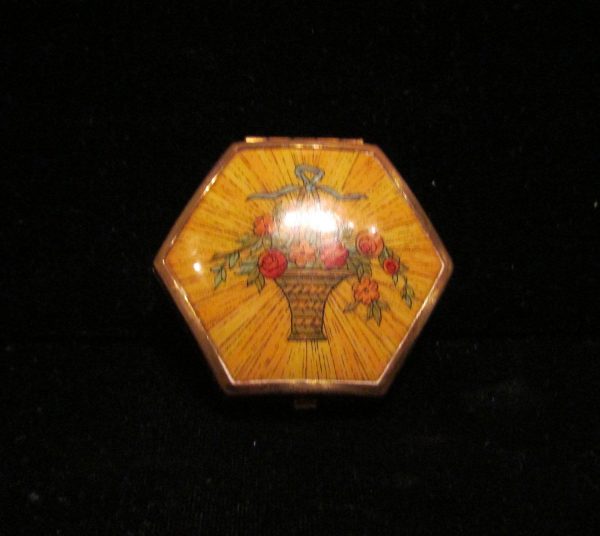 Vintage Houbigant 1930s Compact Hexagon Powder Rouge Mirror Compact Original Box Discount