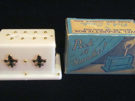 1950s Cigarette Dispenser Pick A Smoke Cigarette Box Fleur De Lis Unused In Original Box Online Hot Sale