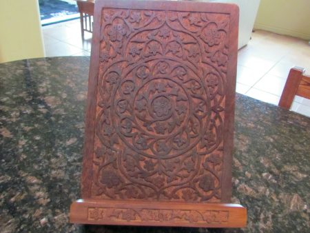 Hand Carved Wooden Book Stand New Shesham Cookbook Holder Online now