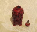 Carved Cinnabar Chinese Perfume Bottle Asian Snuff Holder Supply