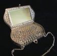 1926 D.F. Briggs Compact Purse Art Deco Silver And Glass Cameo Vintage Makeup Dance Purse Online now