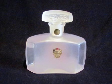 Three Flowers Perfume Bottle Vintage Richard Hudnut Frosted 8 Ounce Bottle 1920 s Extremely Rare on Sale